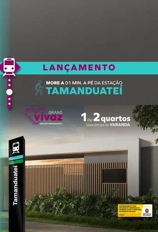 Fachada frontal do empreendimento com portaria e paisagismo